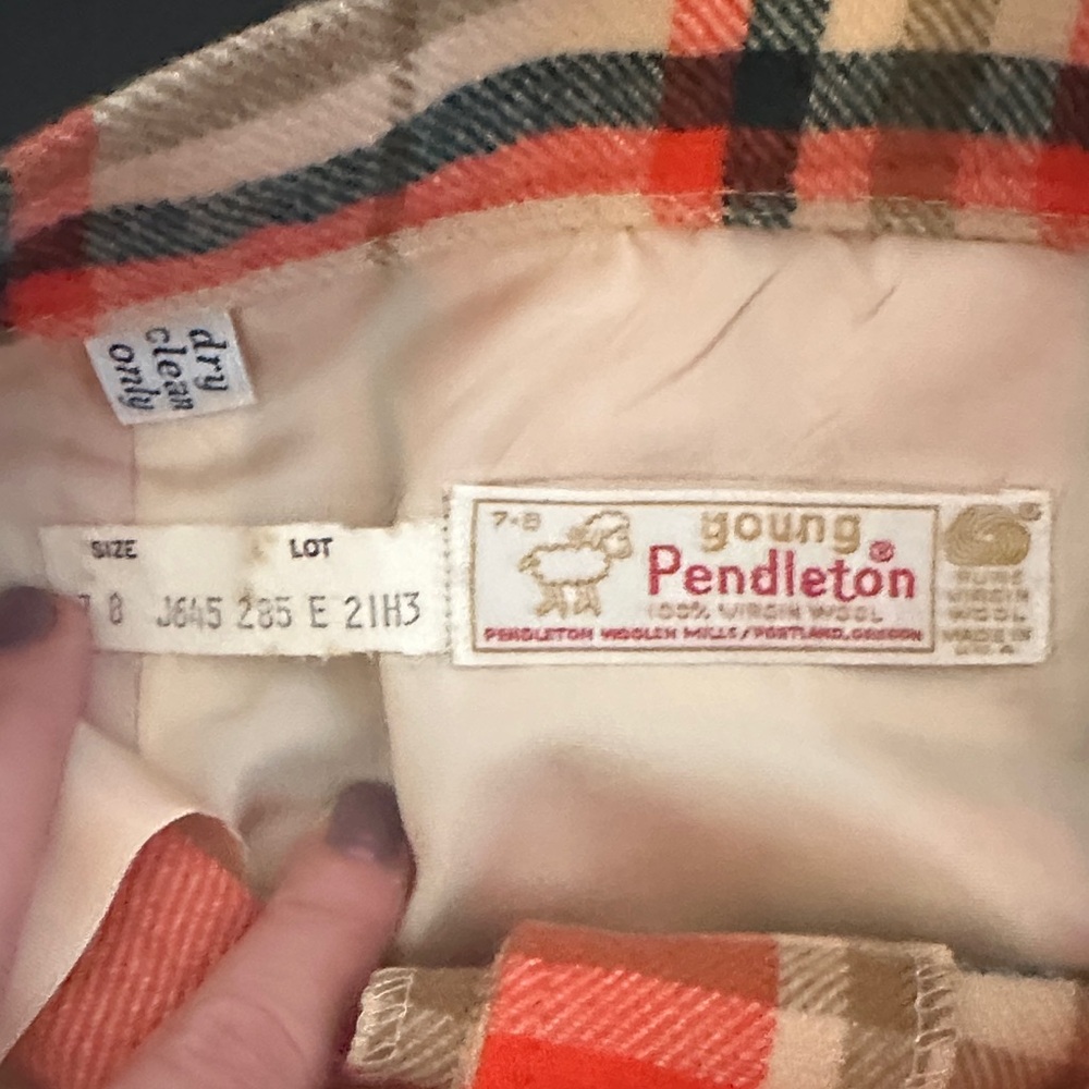 Young Pendleton 1970’d Button-Front Red And Cream… - image 2